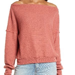 Nordstrom Treasure & Bond off shoulder sweater- Medium M - Color: Rust Marsala